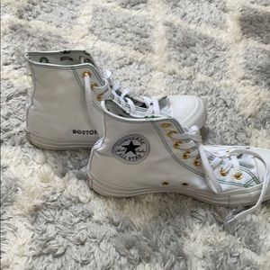 White Converse. Boston Celtics Custom